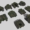 Green Military Tank Models With Diverse Designs 3d model