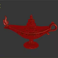 Vintage Magic Lamp With Flaming Top Intricate Carvings And Decorative Base