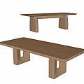 Modern Log Dining Table 3d model