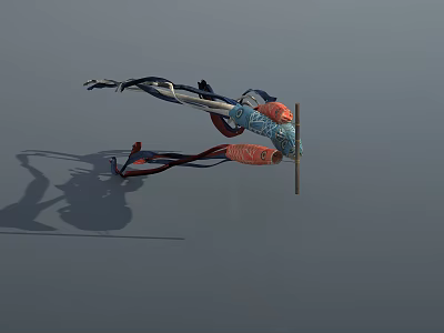 Japanese flag 3d model