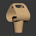 Stylish Beige Paper Cup Holder With Unique Handle Design And Portable Structure