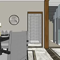 Modern Living Dining Room Interior With Sofa Coffee Table Yellow Stools And Branch Wall Decoration
