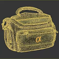 Black Sony Camera Bag With α Logo Hand Strap And Zipper Pockets 3d model