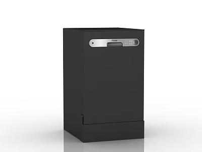 Modern Black Kitchen Dishwasher Appliance With Sleek Design And Control Panel 3d model