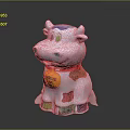 Colorful Cow Shaped Toy Car With Red Collar And Cookie Badge
