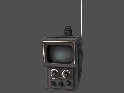 Vintage Portable Television With Antenna Knobs And Classic Retro Design 3d model