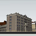Traditional European Commercial Street With Historic Buildings Red Roofs And Plazas