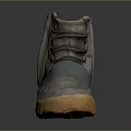 Daily Life High Top Shoes Featuring Gray Upper Brown Velcro Straps Orange Sole Perforated Toe