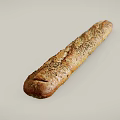 baguette toast long bread 3d model