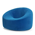 Comfortable Modern Blue Velvet Leisure Chair With Rounded Curved Design