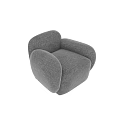 Contemporary Grey Upholstered Sofa And Coffee Table Set With Rounded Armrest Design