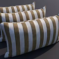 Brown And White Striped Decorative Pillows For Home Sofa Cushions 3d model