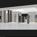 Modern Clothing Store Interior With Dresses Display And Plant Decor