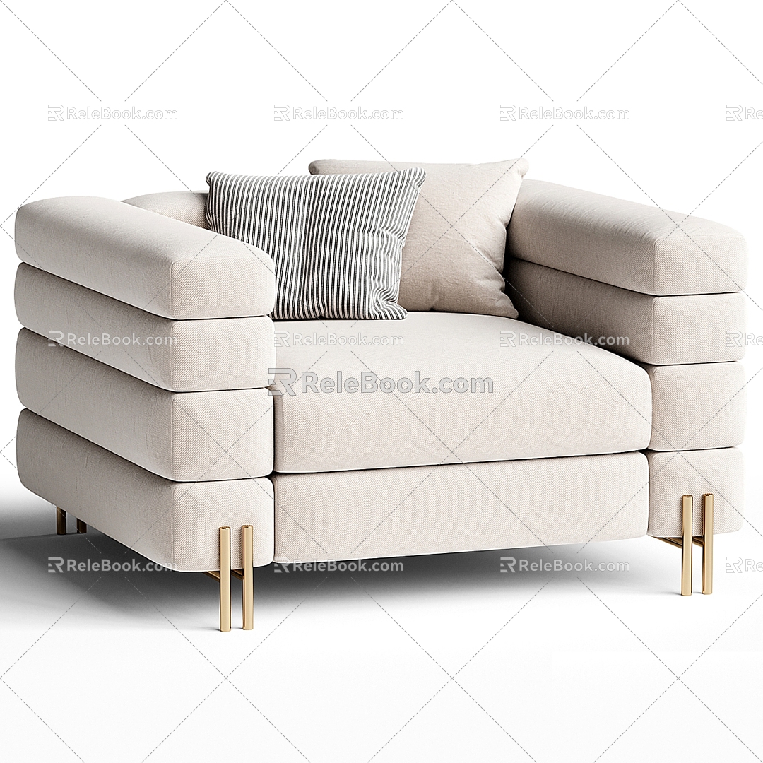 Modern Single Sofa York Armchair 3d model