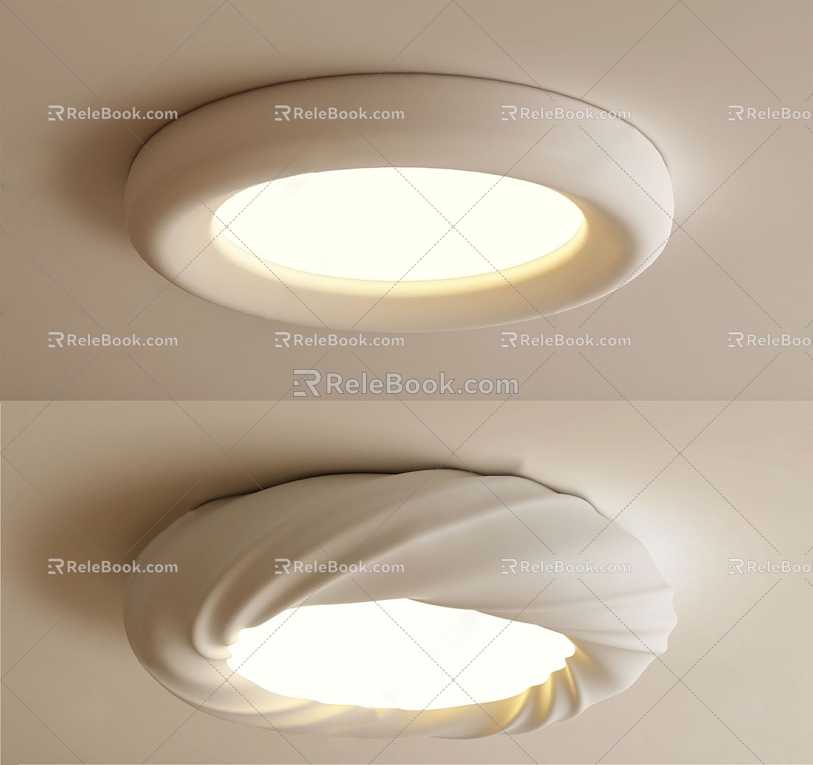 Modern cream wind ceiling lamp 3d model