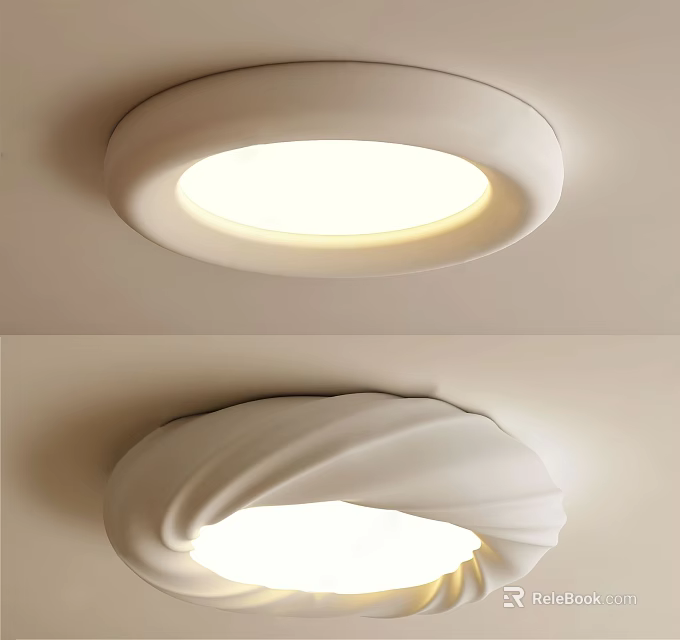 Modern White Inflatable Lighting Decorations With Round And Wavy Design For Interior Use 3d model 