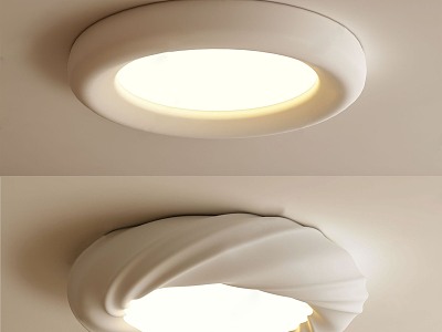 Modern cream wind ceiling lamp 3d model