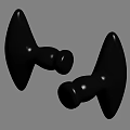 Modern Door Handle Dauby Handle Hand in Hand 3d model