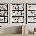 New Chinese Hanging Paintings 3d model