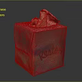 Decorative Teal Colored Rosto Brand Tissue Box with Tissue Sticking Out
