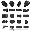 Assorted Hardware Tool Components Featuring Bolts Nuts Connectors And Mechanical Parts 3d model
