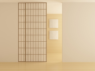 Japanese-style sliding door 3d model