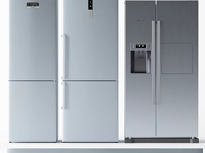 Modern Stainless Steel Refrigerators Fridge Freezers With Double And Triple Door Sleek Design 3d model