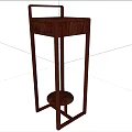 Flower Stand With Dark Wood Vertical Slats On Light Wall Background