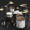 White TAMA Drum Set With Complete Cymbals And Percussion Musical Instrument Kit