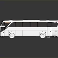 White Passenger Bus With Large Windows Brown Seats And Reflective Surface 3d model