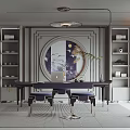 Modern Traditional Study Room With Bookshelves Desk And Cat