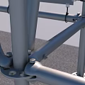 Industrial Scaffolding Structure With Metal Frames And Safety Panels For Construction