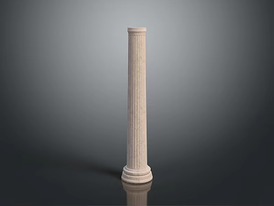 Elegant Classical Fluted Marble Column With Ornate Base And Architectural Details 3d model