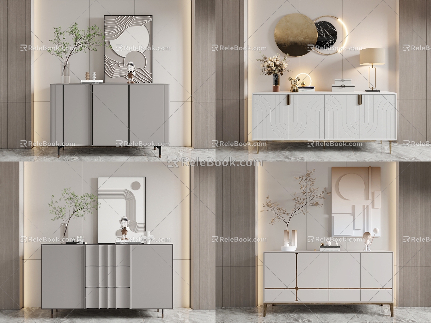 Modern Simple Entrance Cabinet 3d model