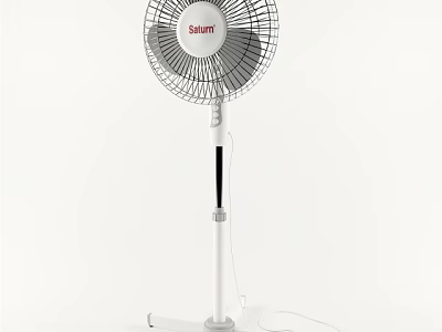 Saturn Air Conditioning Stand Fan With White Design And Adjustable Height Grille 3d model