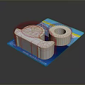 Practical Household Tape Dispenser With White Tape Roll And Blue Packaging