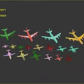Various Colored Spacecraft Models Collection Showcasing Space Exploration On Dark Background