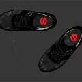 Stylish Black High Top Lace Up Shoes With Shiny Finish And Casual Design