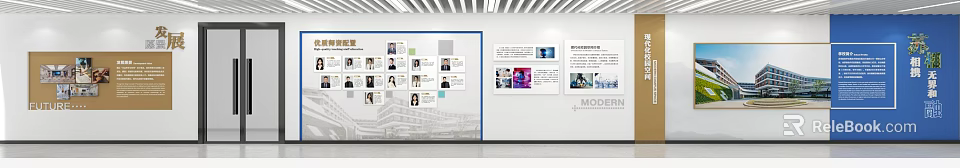 School Display Wall Featuring Teacher Student Photos Introduction Content And Building 3d model 