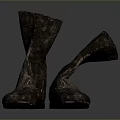 Old Worn Leather Boots As Essential Household Footwear For Daily Use