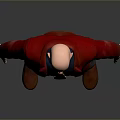 Bald Man Wearing Red Coat Blue Shirt Yellow Tie Blue Jeans And Brown Shoes