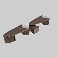 Modern Office Desk With Wooden Structure Drawers Storage And Metal Legs