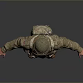 Man in Military Uniform with Helmet and Tactical Gear Standing Pose