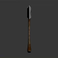 Stone Axe Equipment With Wooden Handle And Gray White Stone Head