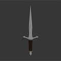 Medieval Sword With Metallic Sharp Blade Brown Hilt And Reflective Surface