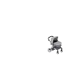 Modern Stylish Gray Baby Stroller With Padded Seat Storage Pocket And Black Wheels