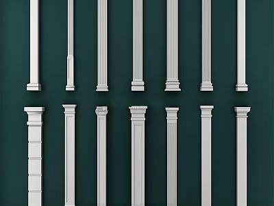 Roman Columns Collection With Various White Architectural Designs And Styles 3d model