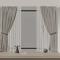 Beige Curtains With White Sheer Curtains In Modern Window Mountain View Table And Magazine