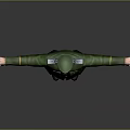 3D Military Character Model In Green Uniform With Military Cap And Arms Outstretched