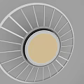 Modern Circular Decorative Light With Radial Lines Silver Frame And Yellow Light Source 3d model